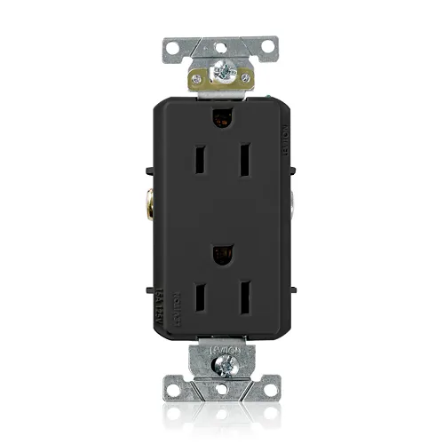 [16252-E] Leviton 15 Amp Decora Plus Duplex Receptacle/Outlet, Industrial Grade, Self-Grounding 16252-E
