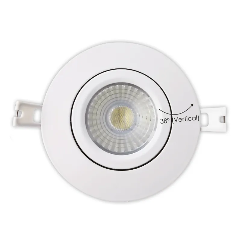 Votatec VO-GRP4W10-120-D-5WAY/WH 4 in Round Slim Airtight Gimbal Downlight, 10W, 5CCT, White