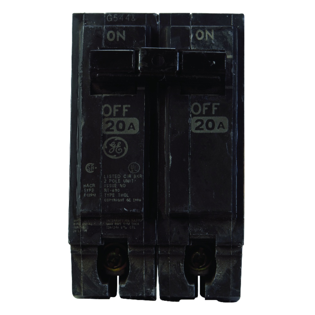 [THQL2120] ABB/GE THQL 20A Double-Pole Standard Trip Circuit Breaker THQL2120A