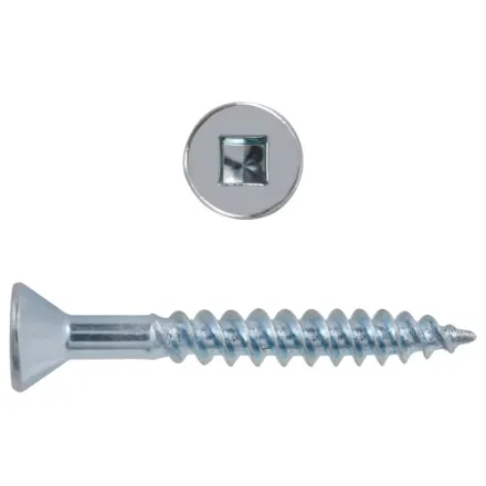 [SDPI2A024Z] #10 x 1-1/2-in Pan Head Square Drive Steel Wood Screws, Zinc-Plated, 100pcs