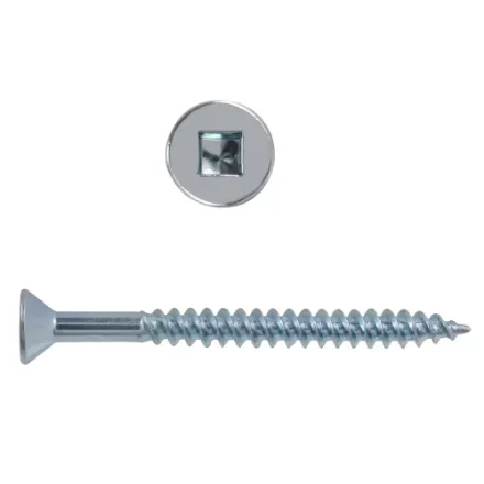 [SDFG2T032Z] #8 x 2-in Flat Head Square Drive Steel Wood Screws, Zinc-Plated, 100pcs
