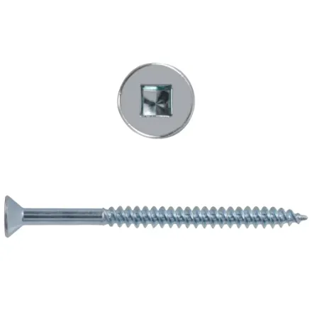 [SDFG2T040Z] #8 x 2-1/2-in Flat Head Square Drive Steel Wood Screws, Zinc-Plated, 100pcs