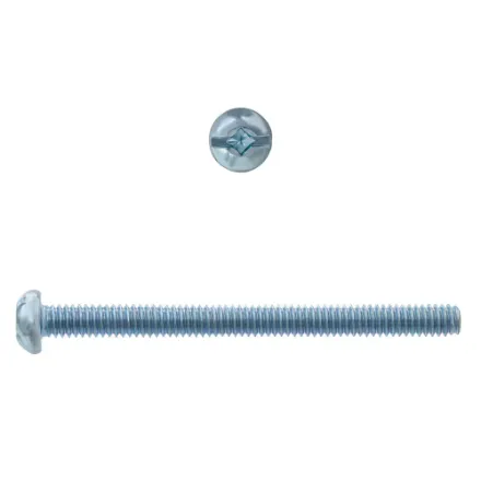 [MDCRCG032Z] #8-32 x 2-in Round Head Square Drive Steel Machine Screws, Zinc-Plated, 100pcs