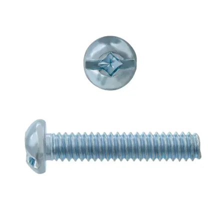 [MDCRCI016Z] #10-24 x 1-in Round Head Square Drive Steel Machine Screws, Zinc-Plated, 100pcs