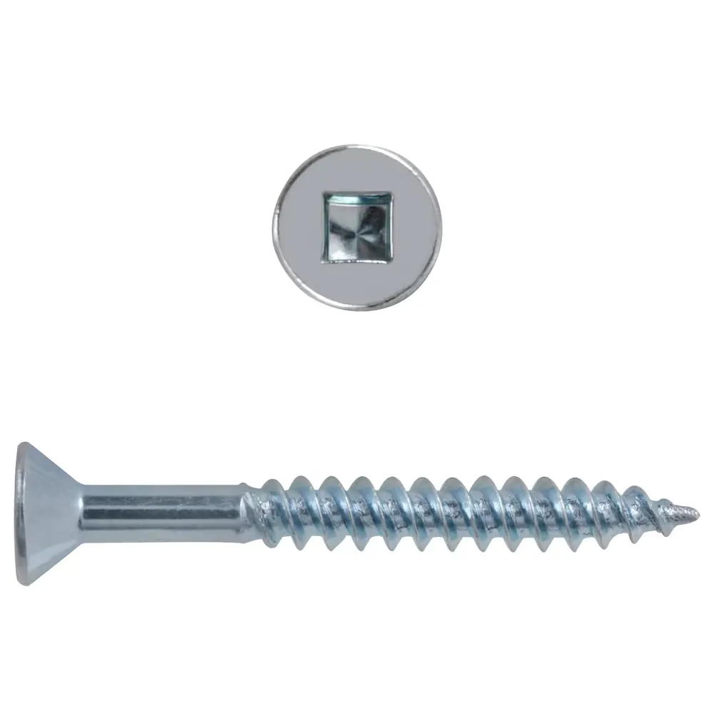 #8 x 1/2-in Flat Head Square Drive Steel Wood Screws Jar of 700