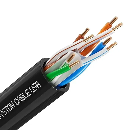 [1259C-PB-BK-1000] Syston Cat6E Plenum Ethernet Cable, 600 MHz, 1000 ft (Black)