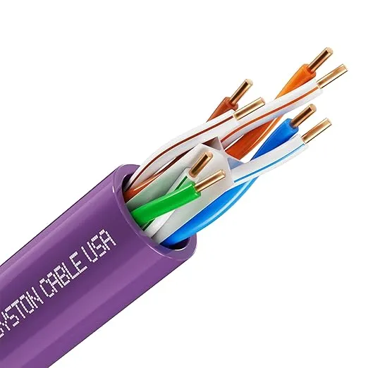 [1258C-PB-PL-1000] Syston Cat6E Riser Ethernet Cable, 600 MHz, 1000 ft RhinoPac (Purple)