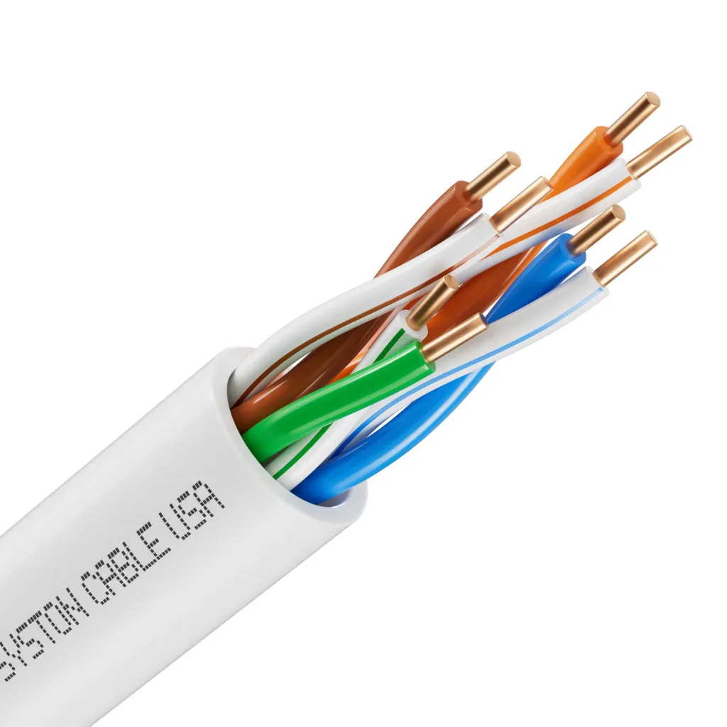 [1008C-PB-WH-1000] Syston Cat5e Plenum Ethernet Cable, 350 MHz, 1000 ft (White)