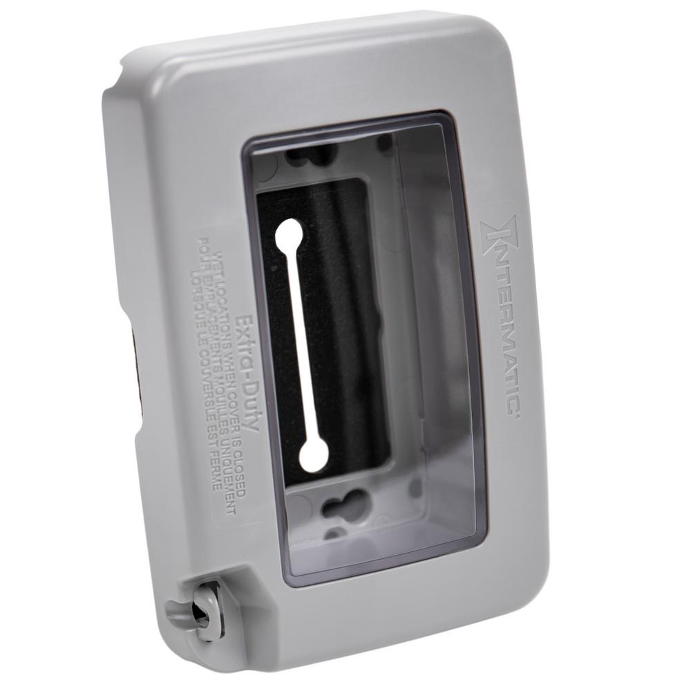 Intermatic WP7000G Low-Profile Extra-Duty Plastic in-Use Weatherproof Covers  Single-Gang  8 Configurations Gray