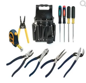 [10-459BLK] 12-Piece Apprentice Tool Kit w/Strap, Premium Black Leather
