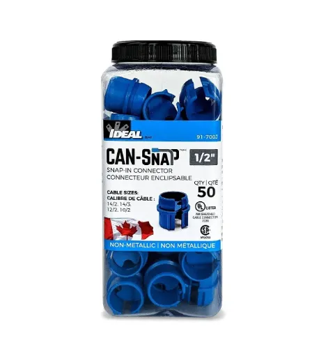 [91-700J] Can-Snap™ Non-Metallic Snap-In Connectors 1/2", Jar of 50