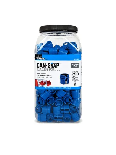 [91-720J] Can-Snap™ Non-Metallic Snap-In Connectors 1/2", Jar of 250