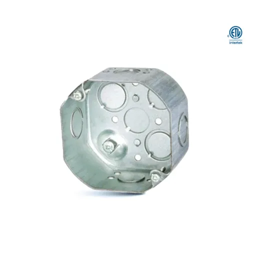 [54171-K] Steel Octagonal Junction Box with Clamps and Raised Earth Grounding |54171-K