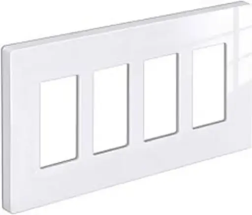 [4DECNS] 4 Gang Decora Plate White - Screwless