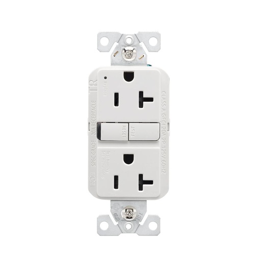 [TRGF20] Eaton Tamper-Resistant GFCI Receptacle, 125 V, 20 A,  NEMA 5-20R, White