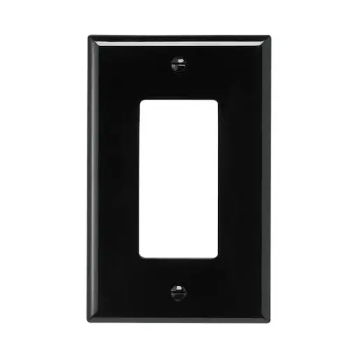 [PJ26BK] Eaton 1 Gang Wall Plate Black | PJ26B