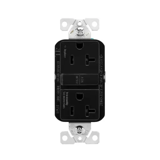 [TRGF20BK] Eaton TRGF20BK 20A 125-volt Tamper Resistant GFCI Residential Decorator Outlet , Black 
