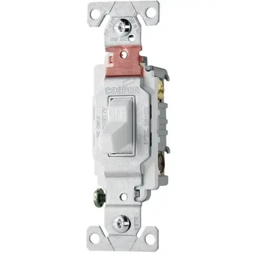 [CS220W] Toggle Switch, 20 A, 120/277 V, Lead Wire Terminal, Nylon Housing Material, White 
