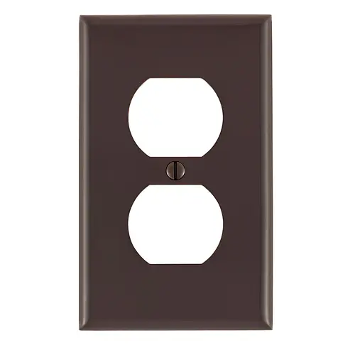 [80703] Leviton 80703 1-Gang Duplex Outlet/Receptacle Wallplate, Standard Size, Thermoplastic Nylon, Brown