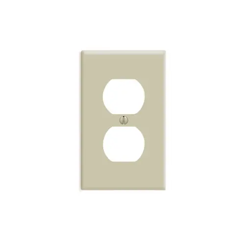 [86003] Leviton 1-Gang Duplex Outlet/Receptacle Wallplate, Standard Size, Thermoset, Ivory