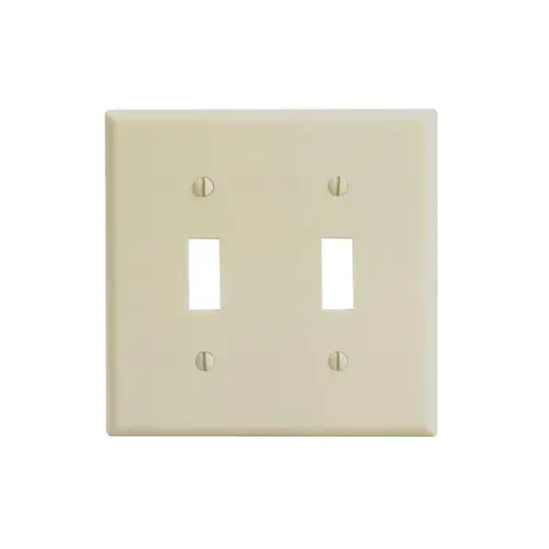 [86009] Leviton 2-Gang Toggle Switch Wallplate, Standard Size, Thermoset, Ivory