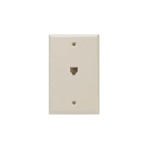 [40249-I] Leviton Standard Telephone Wall Jack, 6P4C, Screw Terminals, Ivory