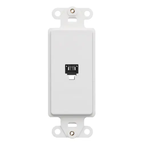 [40649-W] Leviton Decora Insert, 6P4C, Screw Terminals, White 40649-W
