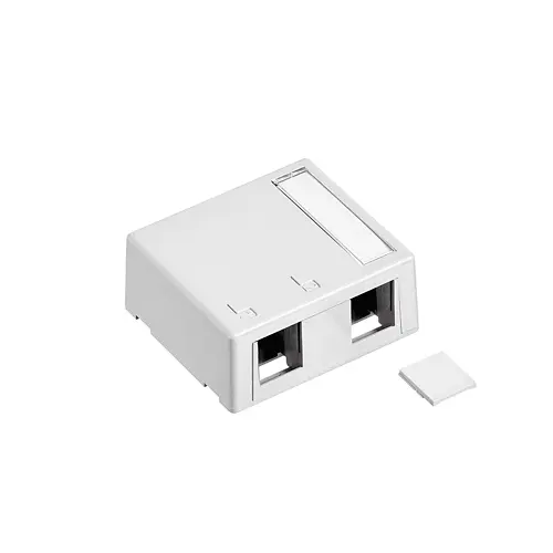 [41089-2WP] Leviton Surface-Mount QUICKPORT™ Box, Plenum Rated, 2-Port, White 41089-2WP