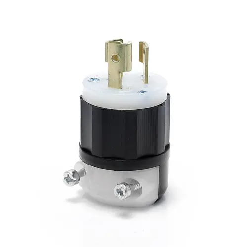 [4770-C] Leviton Locking Plug, 15 Amp, 277 Volt, Industrial Grade, Black & White 4770-C