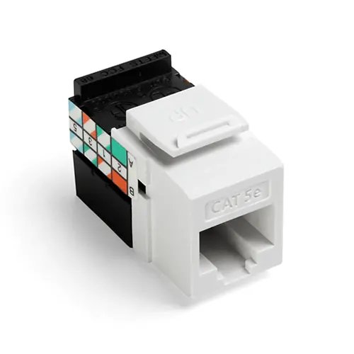 [5G108-RW5] LEVITON 5G108-RW5 GigaMax®, QuickPort Cat 5e Cable Connector RJ-45, Permanently Laser-Engraved, Fire-Retardant 8 Positions