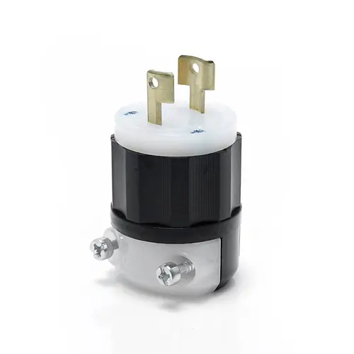 [7545-C] Leviton Locking Plug, 15 Amp, 125 Volt, Industrial Grade, Black & White