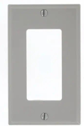 [80401-NGY] Leviton 1-Gang Decora/GFCI Device Wallplate, Standard Size, Thermoplastic Nylon, Device Mount, 80401-NGY, Gray
