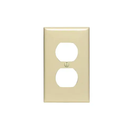 [80703-I] Leviton 1-Gang Duplex Outlet/Receptacle Wallplate, Standard Size, Thermoplastic Nylon, Ivory