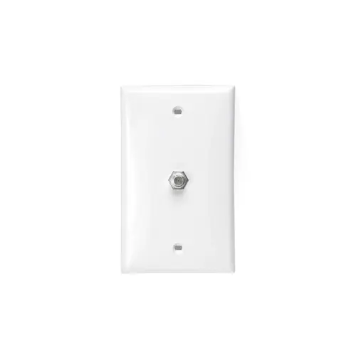 [80781-W] Leviton Standard Video Wall Jack with one F-Connector, White