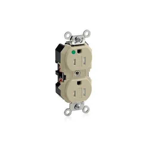 [8200-SGI] Leviton 15 Amp Duplex Receptacle/Outlet, Hospital Grade, Tamper-Resistant, Self-Grounding 8200-SGI