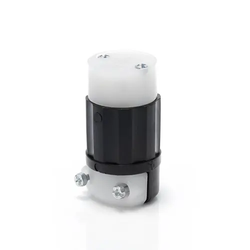 [ML2-C] Leviton Mini Locking Connector, 15 Amp, 125 Volt, Industrial Grade, Black & White