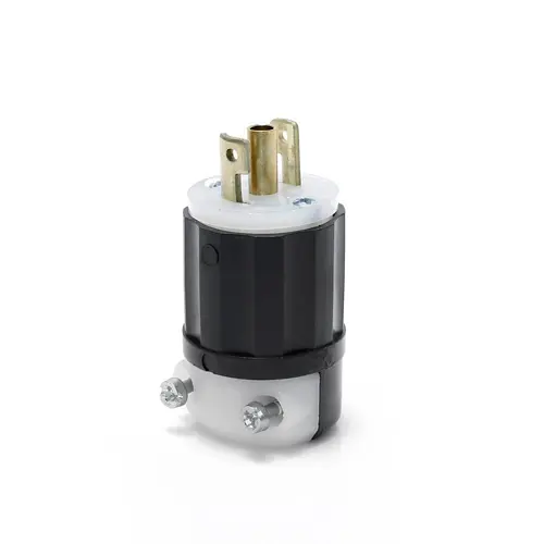 [ML2-P] Leviton Mini Locking Plug, 15 Amp, 125 Volt, Industrial Grade, Black & White ML2-P