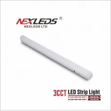 [NX-LLS4F-40W-H-MV-TX(XX)-B] Nexleds - LED Strip Light - 3CCT Adjustable - 40W/32W/24W - 130LM/W - 120-347VAC - White FinishStrip Fixtures