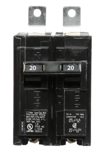 [B220H] B220H - Siemens - 20 Amp 22kA Circuit Breaker