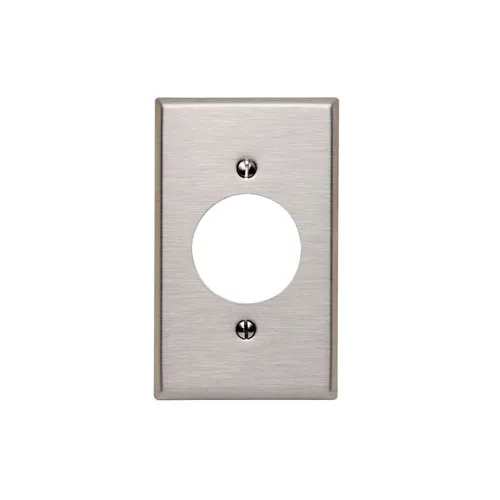 [84020-40] Leviton 1-Gang Locking Wallplate, Standard Size, Non-Magnetic Stainless Steel