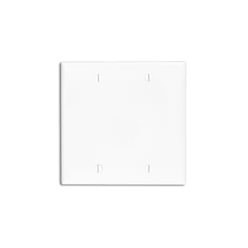 [80725-W] Leviton 2-Gang Blank Wallplate, Standard Size, Thermoplastic Nylone, White