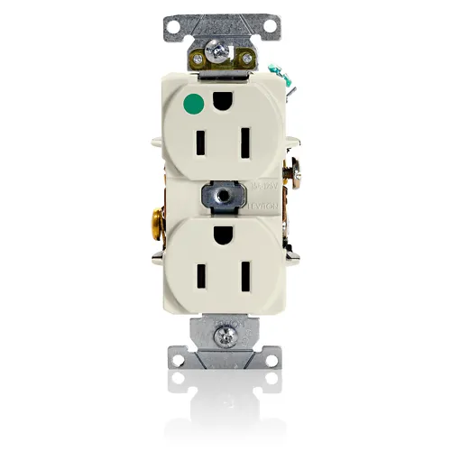 [8200-HT] Leviton 15 Amp Duplex Receptacle/Outlet, Hospital Grade, Self-Grounding
