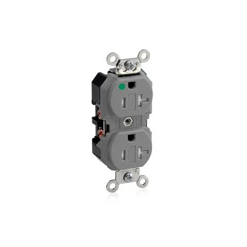 [8300-SGG] Leviton 20 Amp Duplex Receptacle/Outlet, Hospital Grade, Tamper-Resistant, Self-Grounding