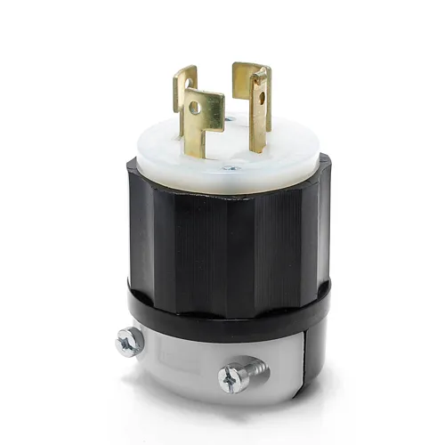 [7411-C] Leviton Locking Plug, 20 Amp, 120/208 Volt, Industrial Grade, Black & White 7411-C