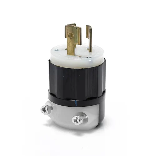 [4570-C] Leviton Locking Plug, 15 Amp, 250 Volt, Industrial Grade, Black & White 4570-C