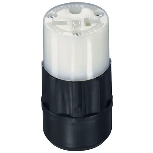 [5469-C] Leviton Straight Blade Connector, 20 Amp, 250 Volt, Industrial Grade - Black & White 5469-C