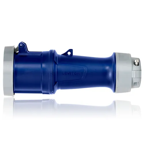 [360C6WLEV] Leviton 60 Amp 250-Volt 3-Phase, 2P, 3-Watt IEC 60309-1 and 60309-2 Pin and Sleeve Connector Watertight, Blue 360C6WLEV