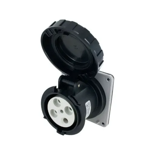 [SCM460R5W] Techspan® SCM460R5W EUREKA-HD Series 3-Phase Watertight Pin and Sleeve Receptacle, 600 V AC, 60 A, 3 Poles, 4 Wires