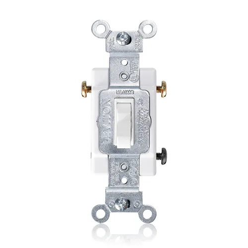 [1103-CW] Leviton 15 Amp Toggle Switch, 3-Way, Canadian, Commercial Grade 1103-CW