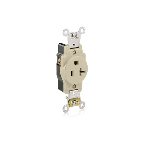 [5361-I] Leviton 20 Amp Single Receptacle/Outlet, Industrial Grade, Self-Grounding 5361-I